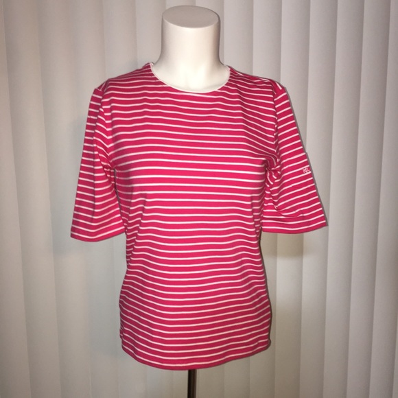 Ralph Lauren Tops - RALPH LAUREN PINK & WHITE TOP-LIKE NEW-VERY CUTE